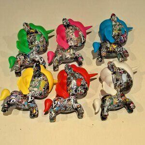 Manga Mania Unicorno Set of 6 Tokidoki Candy, Electra, Meteor, Snow Sunshine etc